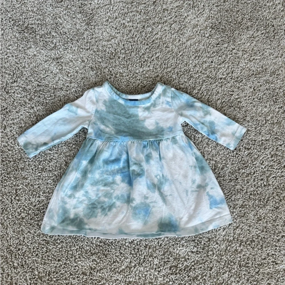 Old Navy Baby Girl Blue Tie-Dye Long-Sleeve Dress Spring dress- Size 0-3 Months